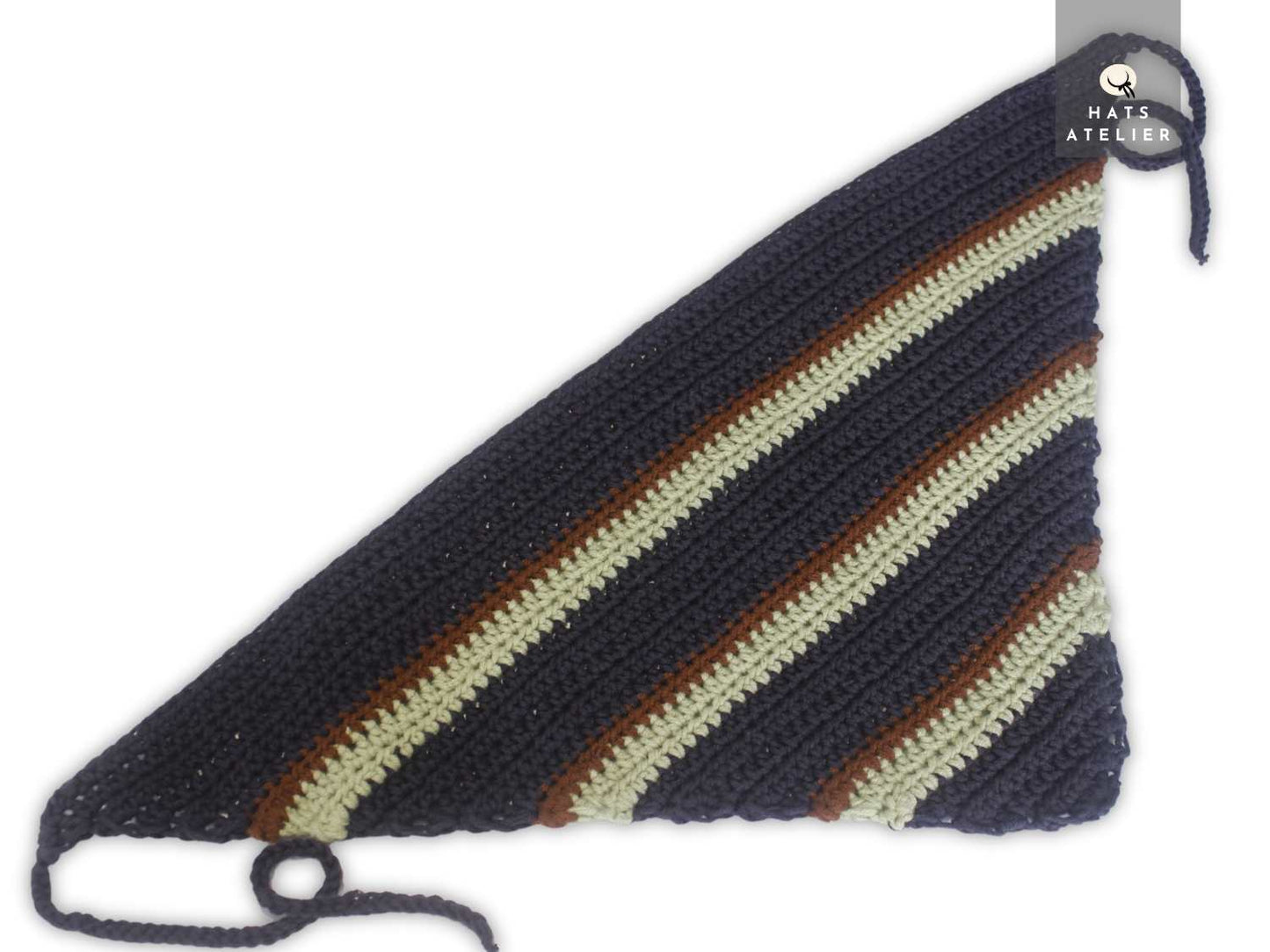 Crochet Hair Bandana – Handmade Boho Head Scarf, Cotton Headband