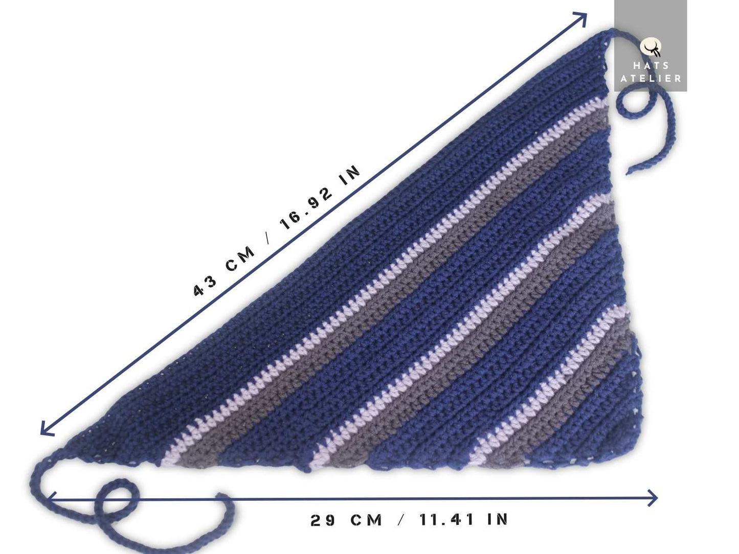 Crochet Hair Bandana – Handmade Boho Head Scarf, Cotton Headband