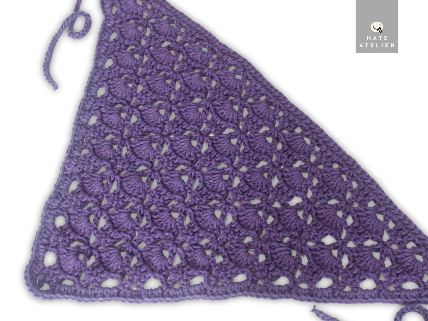 Crochet Hair Bandana – Handmade Boho Head Scarf, Cotton Headband