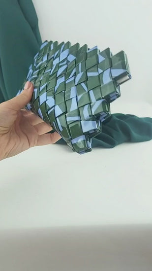 upcycled-woven-clutch-green-blue-handheld-video-newcycle