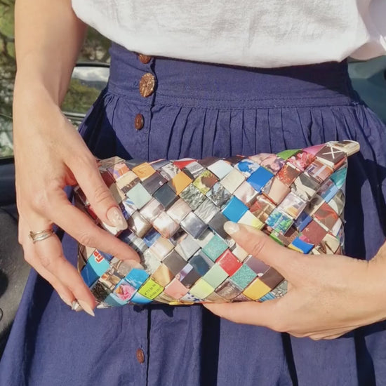 multicolor-woven-clutch-handcrafted-eco-purse-video