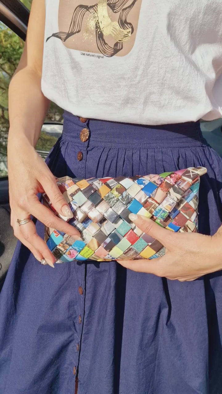 multicolor-woven-clutch-handcrafted-eco-purse-video